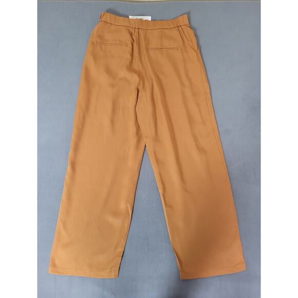 TEREA Womens Lexie Pleated Front Pants Pockets Wide Leg Adobe Trousers Large - Picture 7 of 8